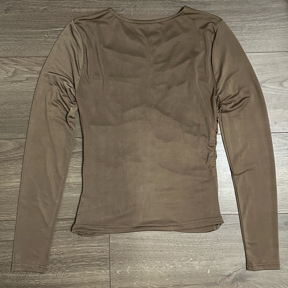 Brown/Tan SMALL Faiza Ruched Top from MINKPINK - Picture 5 of 5